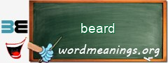 WordMeaning blackboard for beard